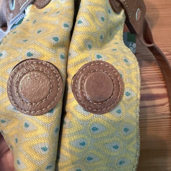 FOSSIL Key-Per Tote Gray Coated Canvas Shoulder Bag Purse City Birds GUC - Picture 16 of 16